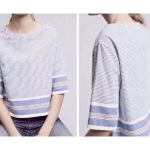 Anthropologie Maeve Sullivan Striped Top Size  Small •‎ Nautical•Beach•Cruise